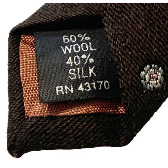 ARNIE Men’s Brown & White Neck Tie Arnold Palmer 60% Wool 40% Silk 55” Long - Picture 4 of 10